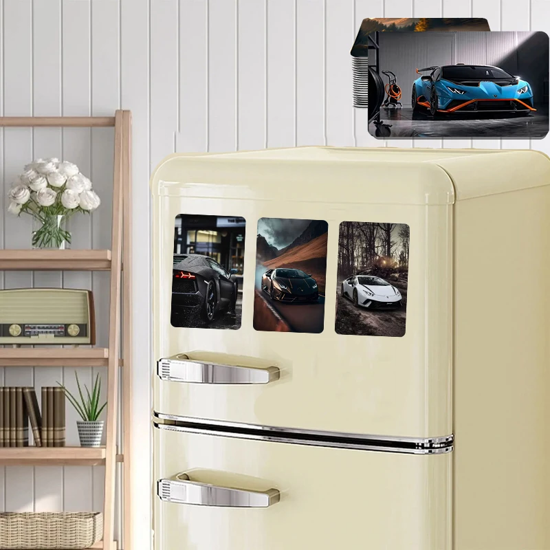 Lamborghini sports car series refrigerator magnet, suitable for home kitchen, refrigerator wall door, office DIY decoration