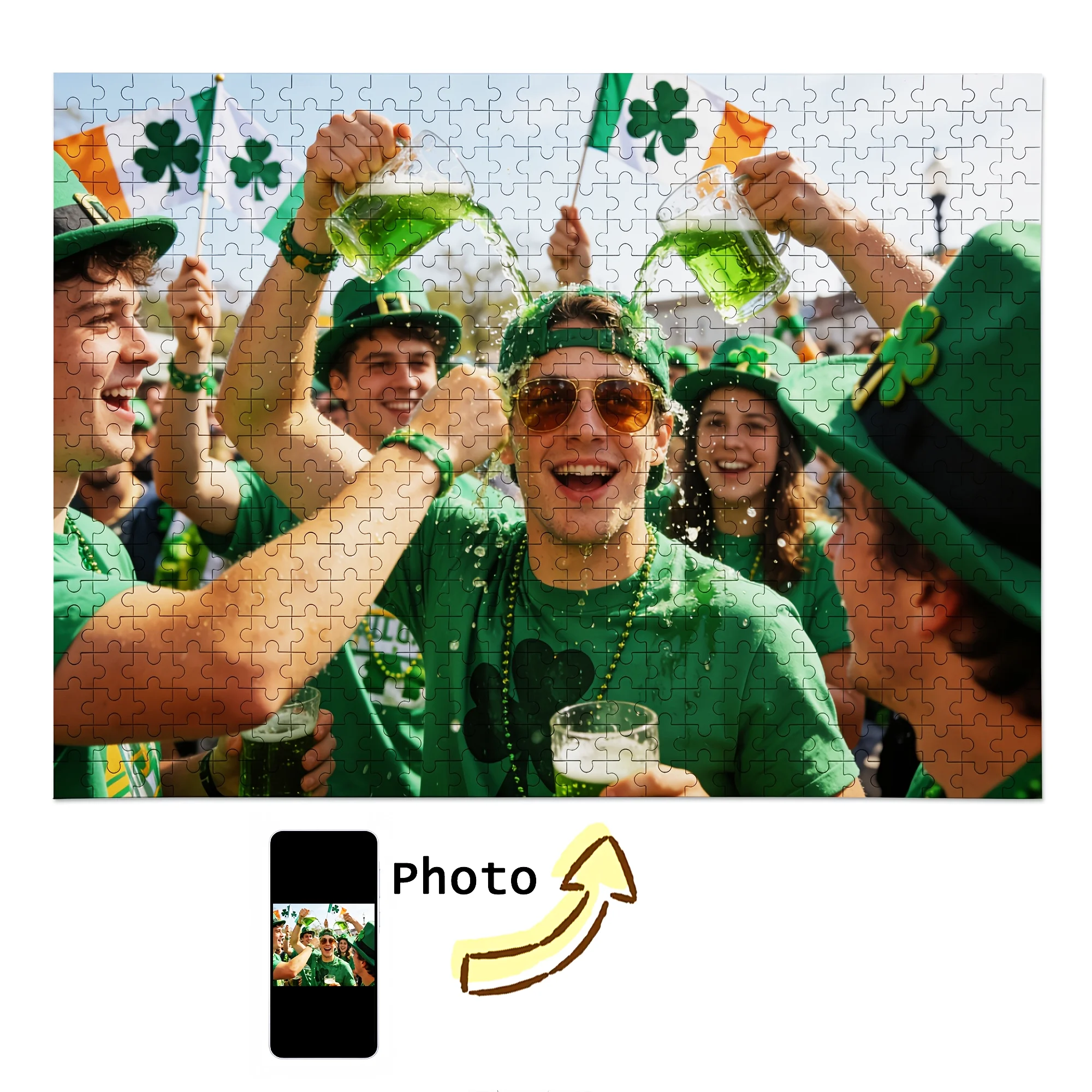 Personalized Custom Photo Puzzle Customize St. Patrick's Day Cardboard/wooden 35/300/500/1000 Pieces Puzzles Family,Friends,Bedr