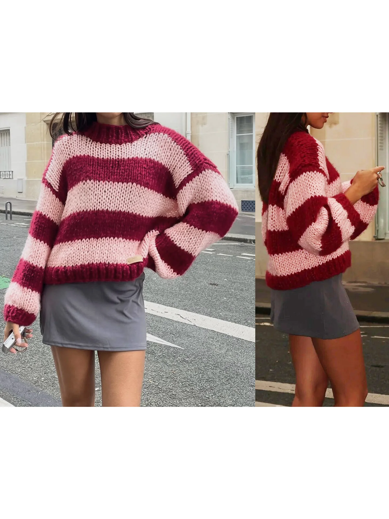 

Women s Cozy Cable Knit Pullover Sweater with Turtleneck and Ribbed Trim for Fall Winter Fashion Style