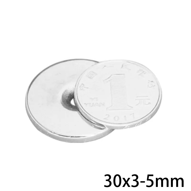 

30x3-5 mm Round Strong Magnet Disc 30*3 mm Hole 5mm Circle Magnets 30X3-5mm For Home Refrigerators, Offices DIY 30*3-5