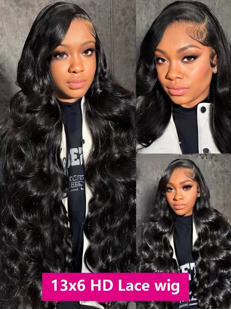 Body Wave 13x6 HD Transparent Lace Frontal Wigs Preplucked 30 40 Inch Black 13x4 Lace Front Human Hair Wig Glueless 5x5 Closure