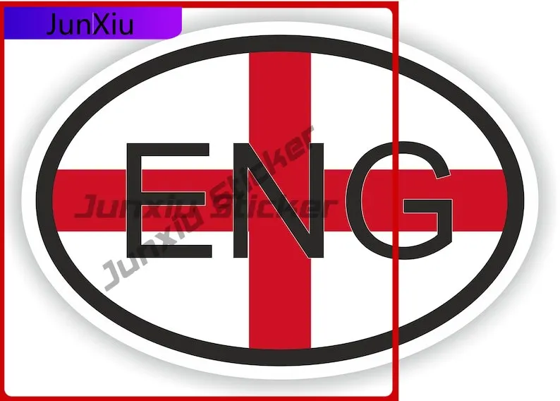 

England Country Code Oval Sticker Cute Wall Laptop Scratch Cover Car Styling Vinyl Decal For Car Truck SUV Window Bumper Laptop