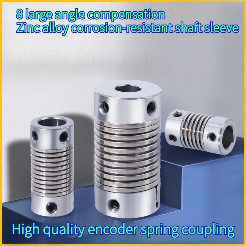 1PCS Spring coupling encoder stepping servo motor elastic large torque thread flexible coupling bellows M3 bolt