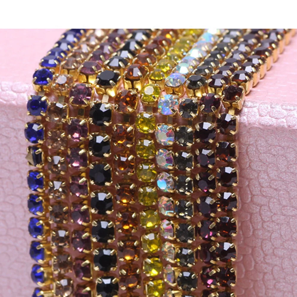 

10M Crystal Rhinestone Chain Trim 2Mm Glass Sparkly For Jewelry Diy Craft Sewing Wedding Party Bridal Veil Hat Shoes