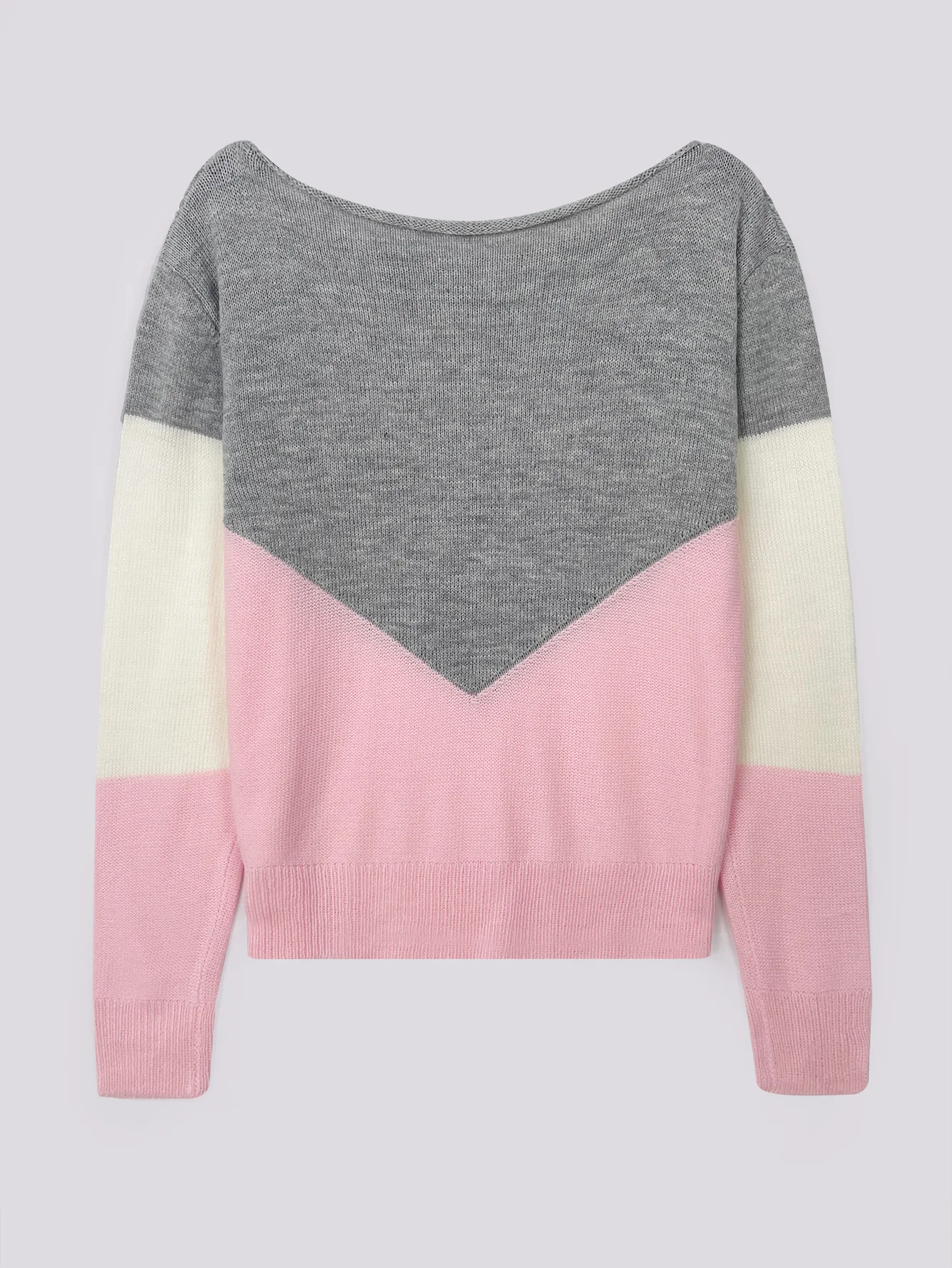 Color Block Cut Out Sweater, Casual Long Sleeve, Women\'s Pullover Sweaters