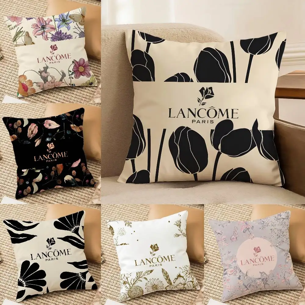 المألوف Lancomes-S-Gorgeous الزهور كيس وسادة الراحة أريكة سرير حريري أنيق غير مرئية سستة غطاء الوسادة الزخرفية #2