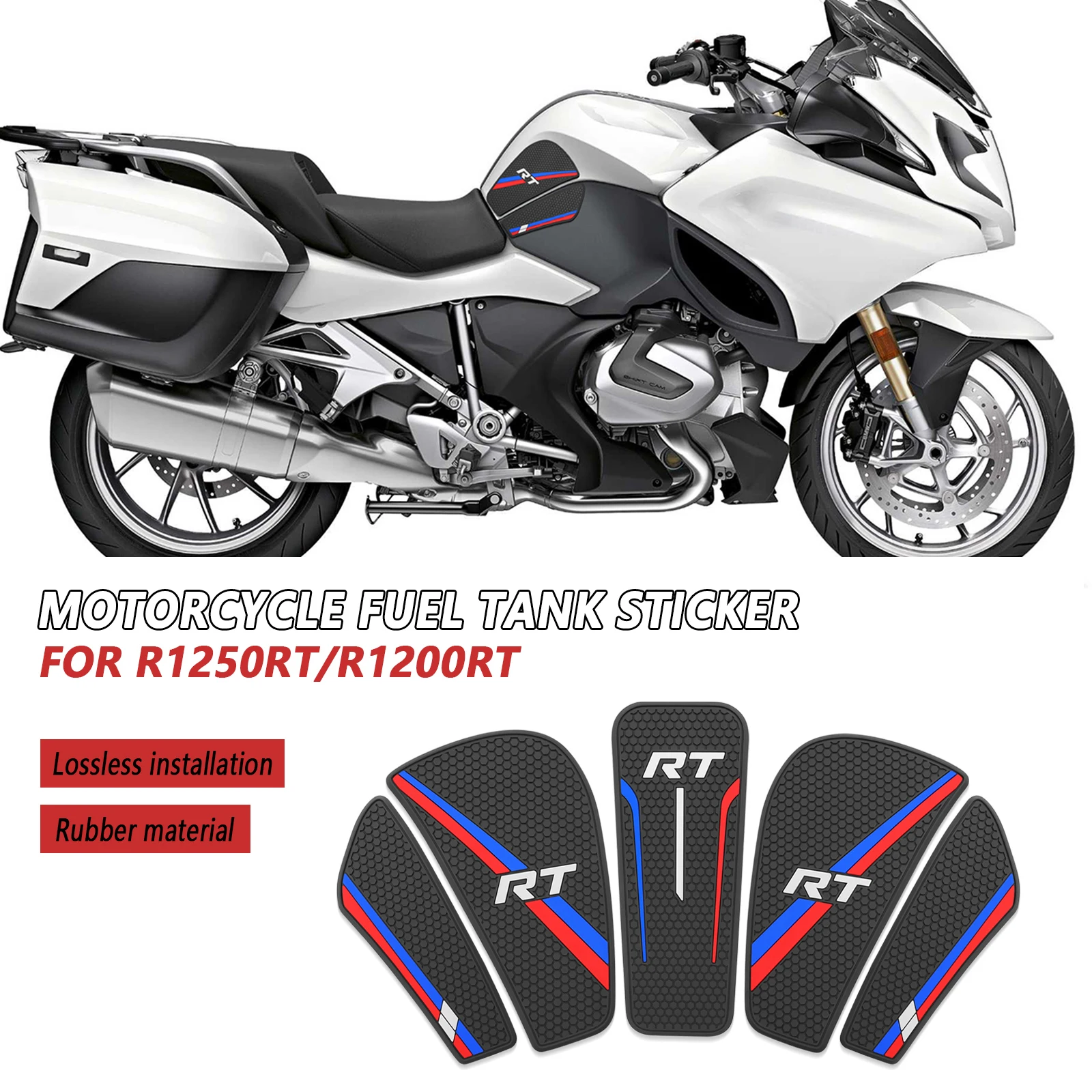For BMW R1250RT R1200RT R 1250 RT 2020-2024 Motorcycle Stickers Rubber Tank Pad Protector Side Non-Slip Protection Decals