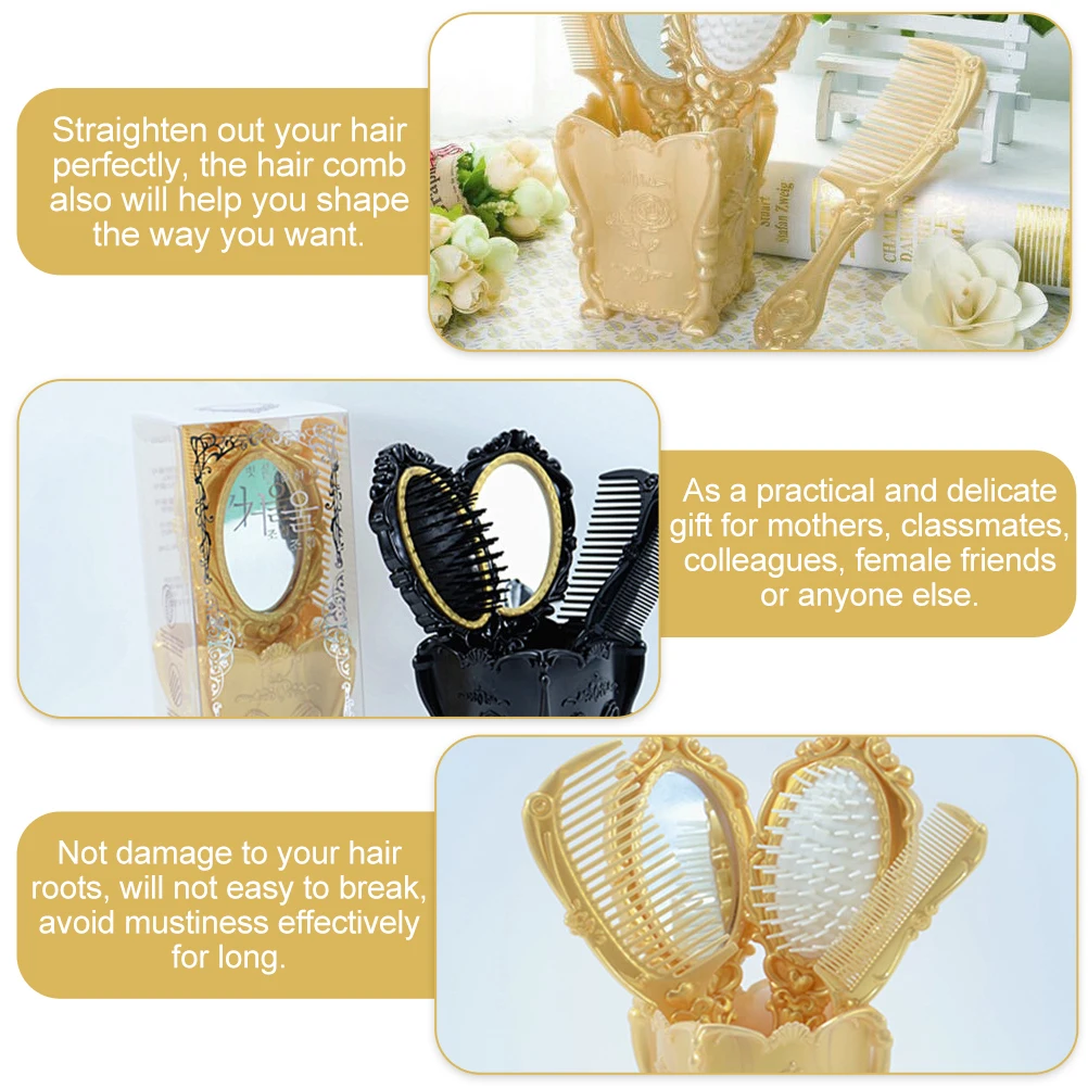 

1Set Antistatic Comb Mirror Set Hairdressing Tool Scalp Massage Comb Airbag Portable Styling Kit Smooth Hair Care for Women Men