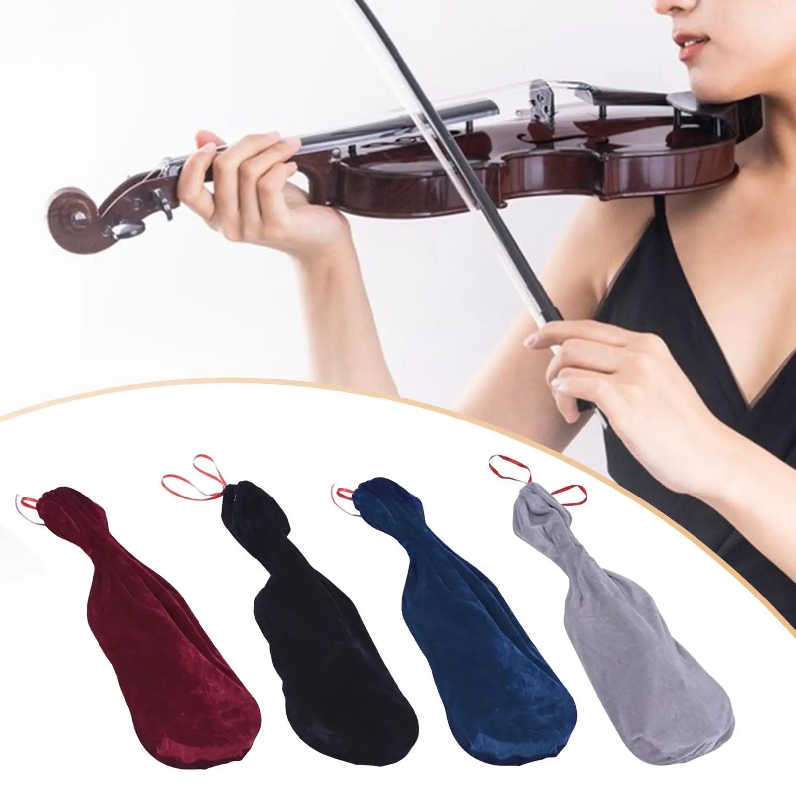 

Violin Cover Storage Bag Lightweight Velvet Violin Blanket, Sleeve for Outdoor Home Travel Christmas Gift