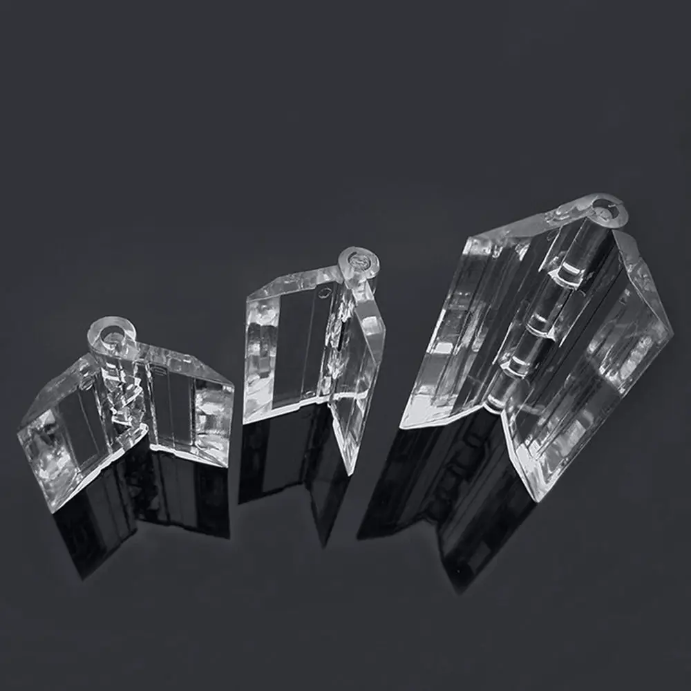 2Pcs New Transparent Plastic Folding Hinge Clear Foldable Door Hinges ABS Acrylic Furniture Hardware Cabinet Door