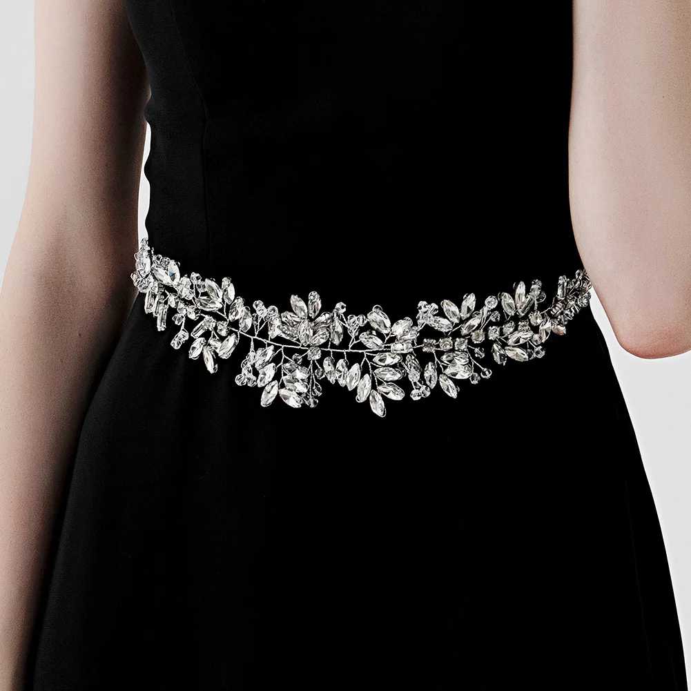 Fashion Crystal Belts for Women Handmade Rhinestone Trendy Prom Dress Belt Party Bridesmaid Gift Bridal Wedding Accessorie