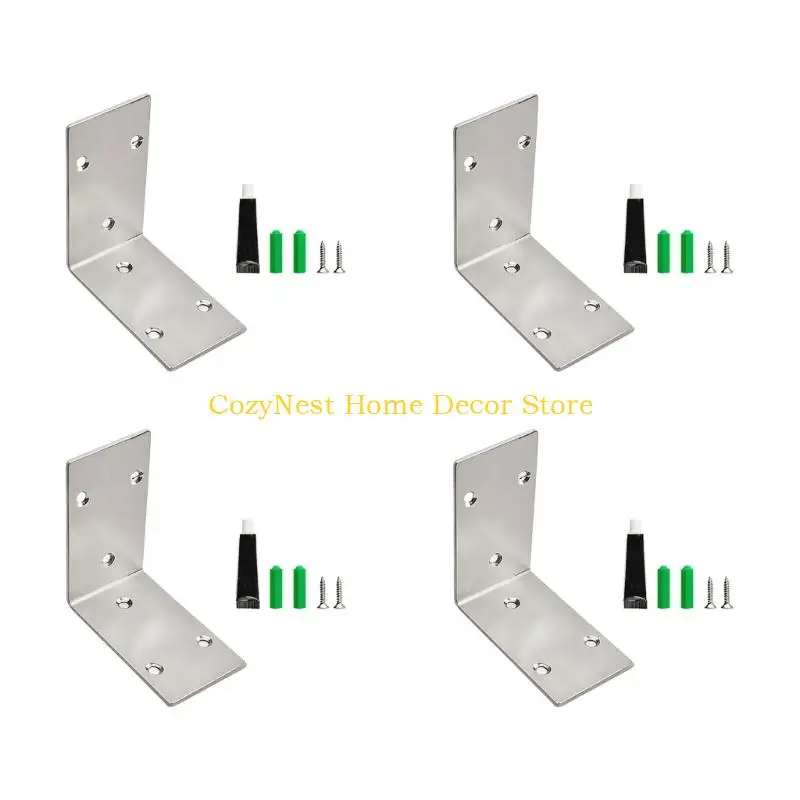 92MF 4Pcs 90 Degree Right Angles Fixed Bracket for Reinforcing Tables Bookshelves