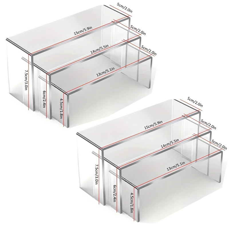 U-förmiges Präsentationsregal, transparentes Acryl-Aufbewahrungsregal, Aufbewahrungsregal für Make-up-Figuren und Spielzeug, Aufbewahrung für Schreibtisch und Badezimmer