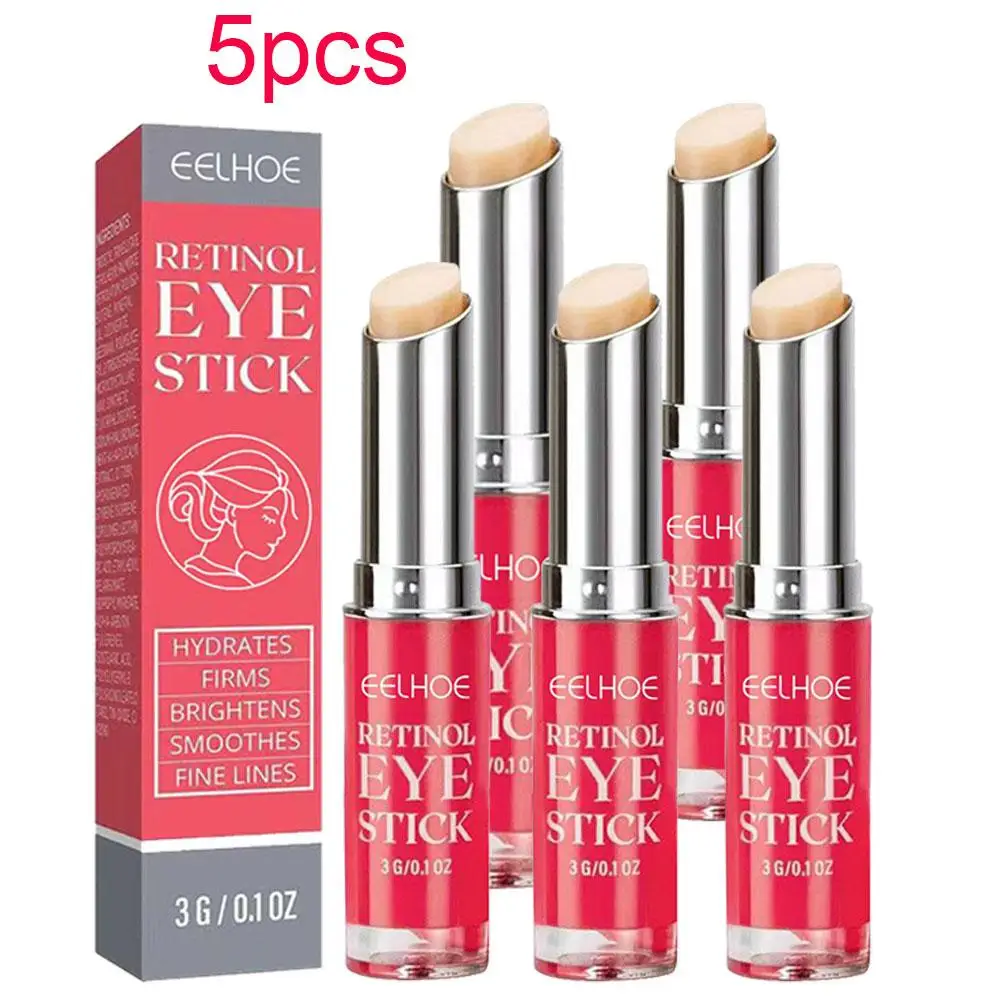 5PCS Retinol Eye Cream Stick  Deep Moisturizing Hydration, Smoothing Eye Care To Relieve Puffiness Skin Care Product