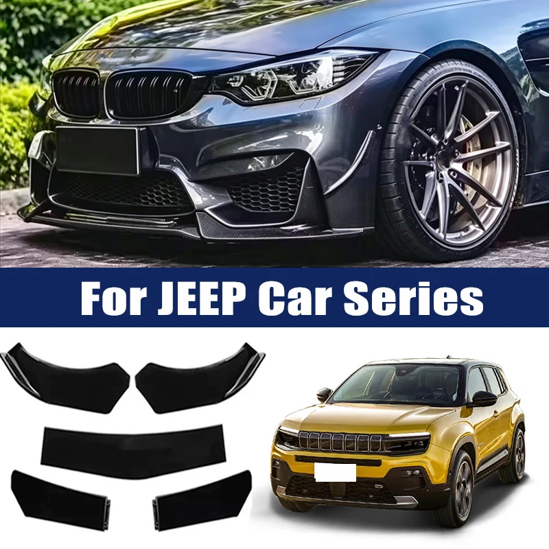 Kit de 5 piezas para el parachoques delantero, alerón divisor de ABS para JEEP Wrangler Grand Cherokee Compass Renegade Cherokee Gladiator
