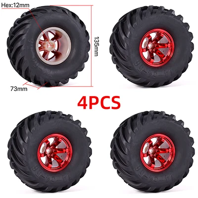Band 12Mm Wielnaaf Wielen Voor Rc Auto 1/10 Monster Truck Off Road Traxxas Scx10 Hpi Hsp Tamiya Kyosho Wltoys Auto-Accessoires - afbeelding 1