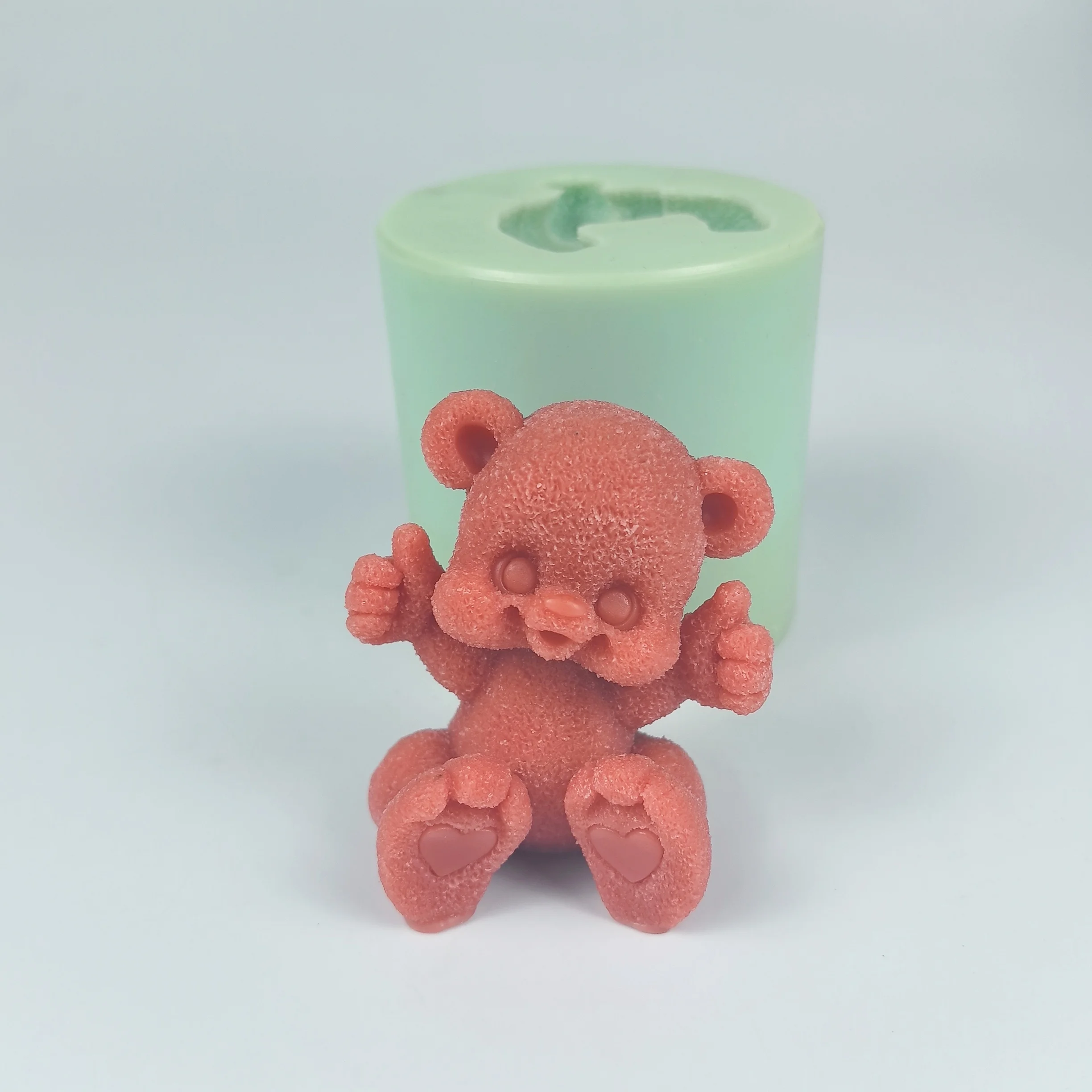 

3D Animals Mold Thumbs up Bear Moulds Silicone Candle Soap Molds Sitting Bears Wedding Birthday Cake Decor DW0727