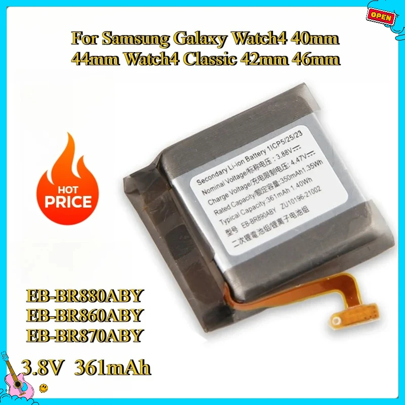 

New Replacement Battery For Samsung Galaxy Watch4 40mm 44mm Watch4 Classic 42mm 46mm EB-BR880ABY EB-BR860ABY EB-BR870ABY