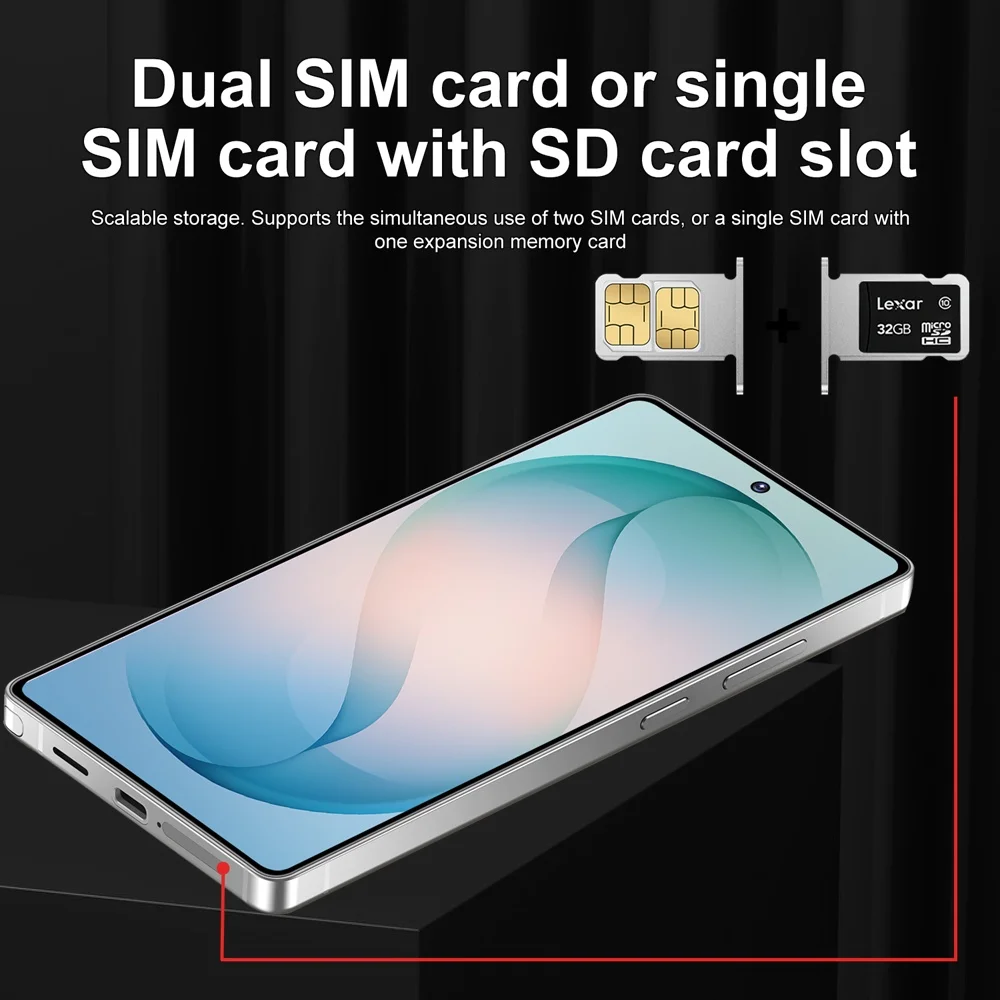 K-Touch New Cell Phone C26 Ultra Smartphone Android 15 5G 7.3 HD Mobile Phones 22GB 2TB 7800mAh Octa Core Unlock Dual SIM 16+48MP Camera