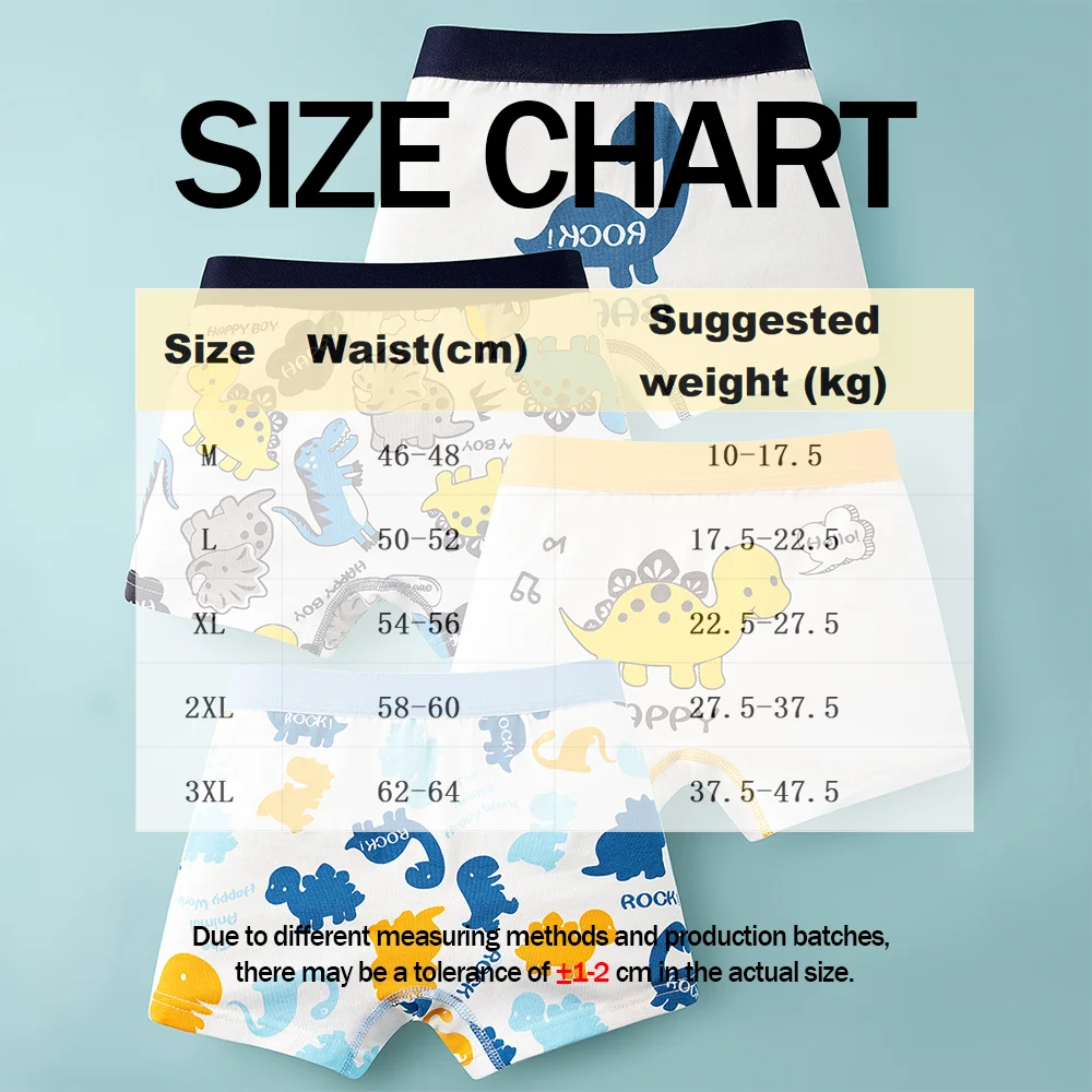 4Pcs Little Boys Cotton Underwear Boys Cute Cartoon Print Shorts Panties Children Breathable Soft Boxers Kids Underpants