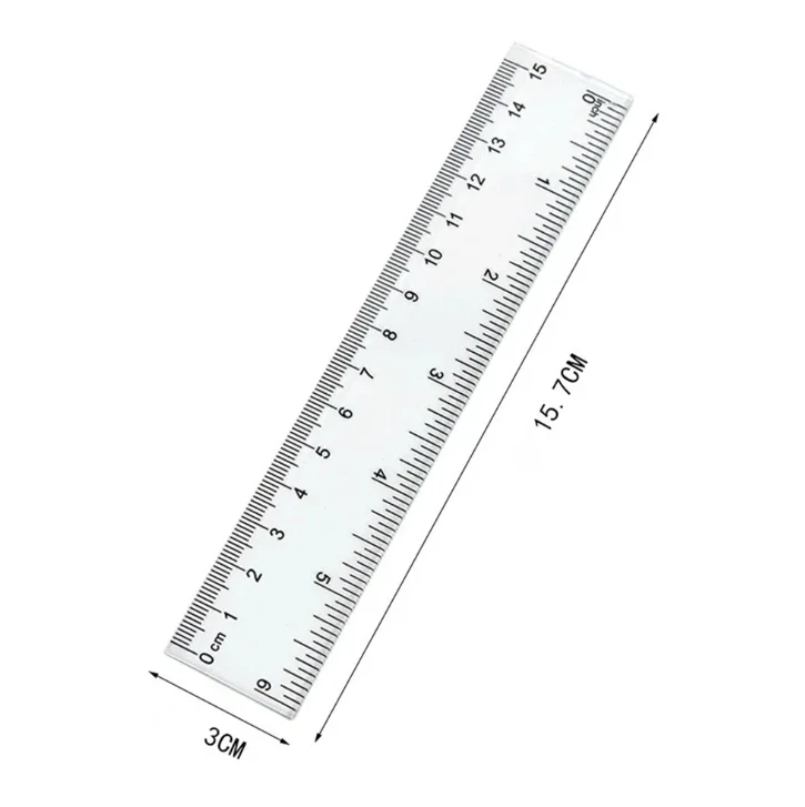 Plastic Ruler 15/30cm Bilateral Printing Standard Metric Ruler Measuring Tool for Student School Office Supplies