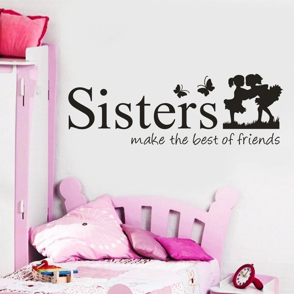 Sisters Wake The Best OF Friends PVC Wall Sticker Bedroom Home Decor for Children Room Decoration Home Decor DIY Art