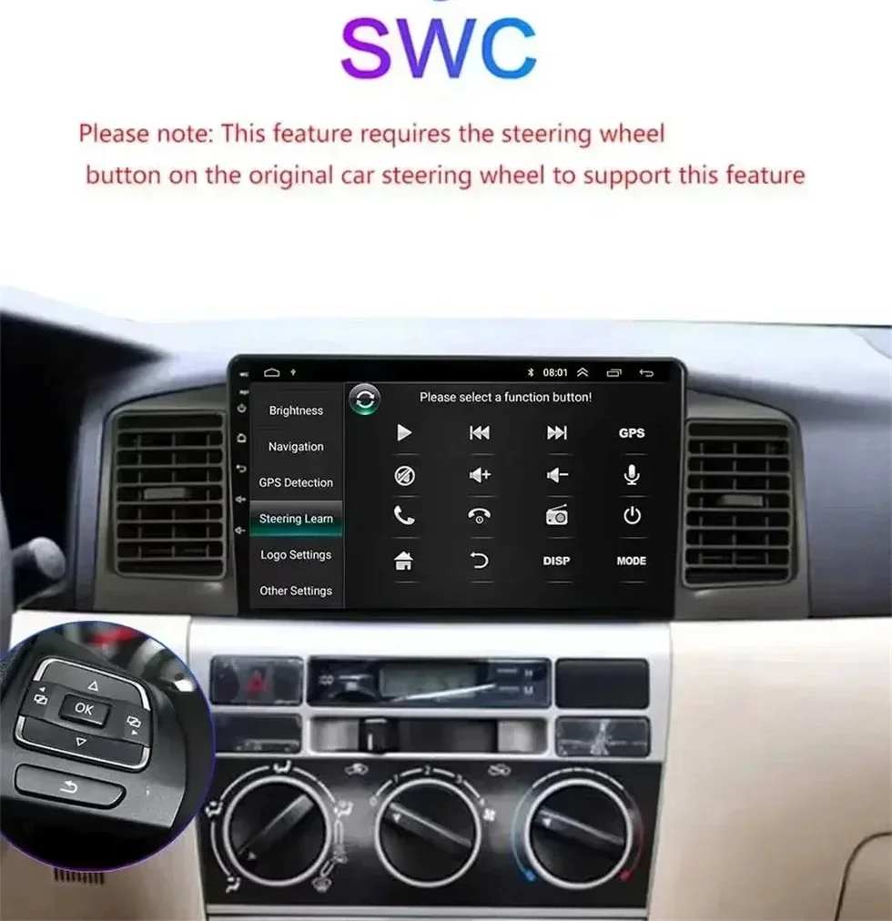 8G+128G Car Radio For Toyota Corolla E120 E130 2000-2006 GPS Stereo Navigation Multimedia Carplay 4G+WIFI Android Autoradio