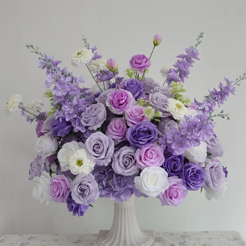 40cm 15,74 Zoll Pinkfarbene Rosen-Delphinium-Blumenkugel Tischdekoration Hochzeitshintergrund Empfang Gang Fenster Fotorequisiten – Detail 3
