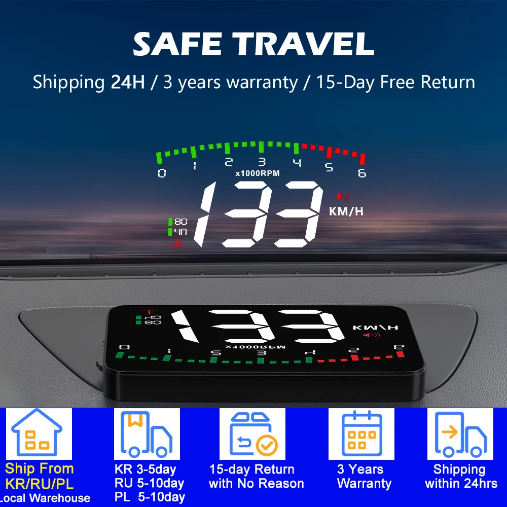A900 OBD2 HUD Auto Accessories Head Up Display Speed RPM car electronic accessorie Gadgets Inteligentes Projector in car