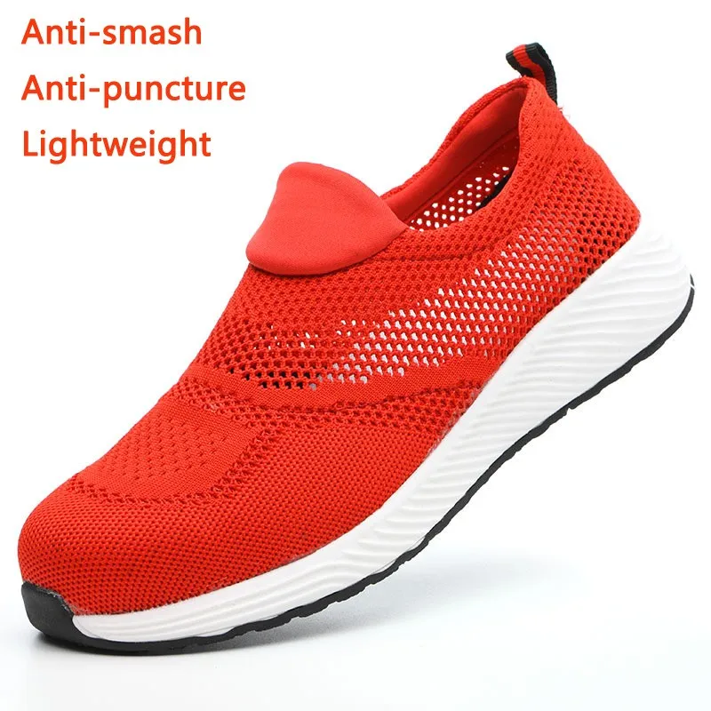 

2023 New Summer Safety Shoes Men's Flying Fabric Anti-smashing Anti-piercing Breathable Sneakers Zapatos De Seguridad