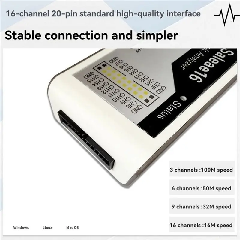 BTLIFE- 16 محلل منطقي 16 قناة 100 متر قناة كاملة الرقمية راسم الذبذبات USB محلل المنطق ل ARM FPGA #6