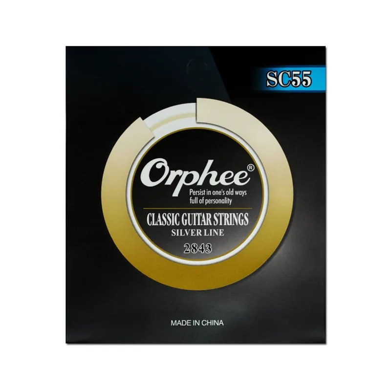 

Струны для классической гитары Orphee SC55 SC57 028-043, нейлоновые, с серебряным покрытием, в вакуумной упаковке