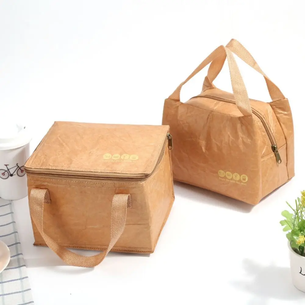 

Cooler Lunch Box Bag Insulation Package Leakproof Tote Canvas Lunch Bag Food Hand Bags Waterproof Lunch Bag Kraft Paper Bags