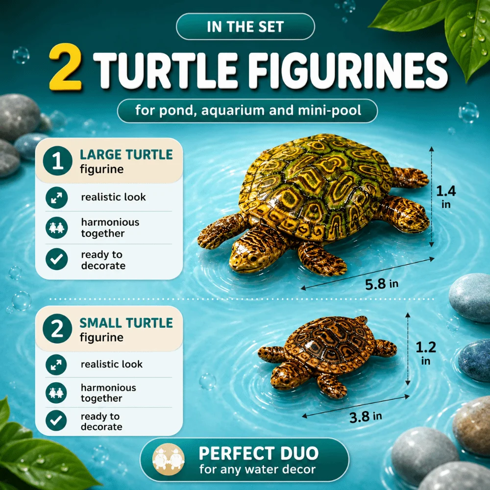 Floating Mini Turtle Statues Vintage Resin Turtle Miniature Turtle Decor Antique Feng Shui Ornament Aquarium Decor