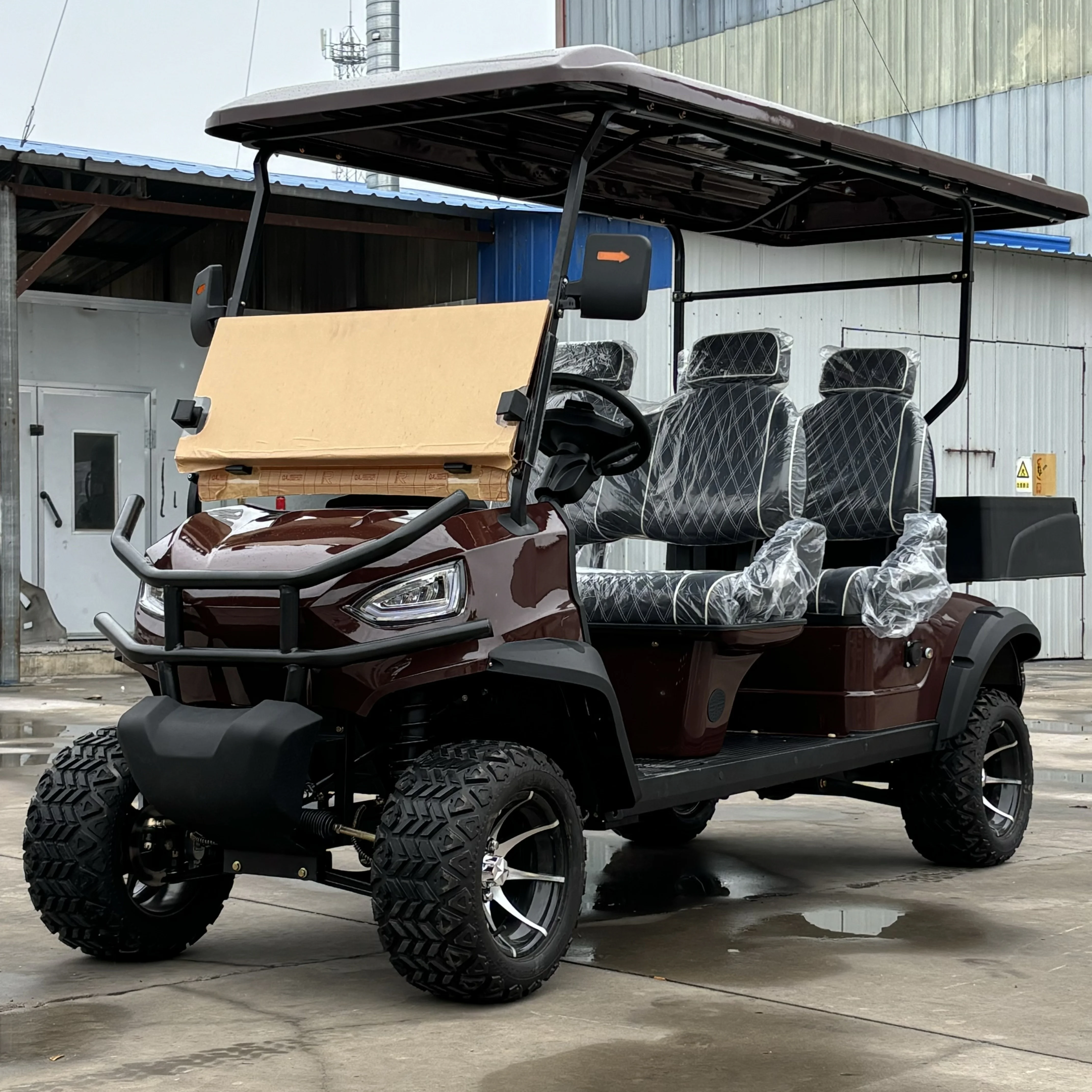 CE Certificate Solar Cheap Golf Carts 2/4/6 Seat Golf Buggy Electric 4 Wheeler Club 48V/60V/72V Lithium Battery Golf Cart