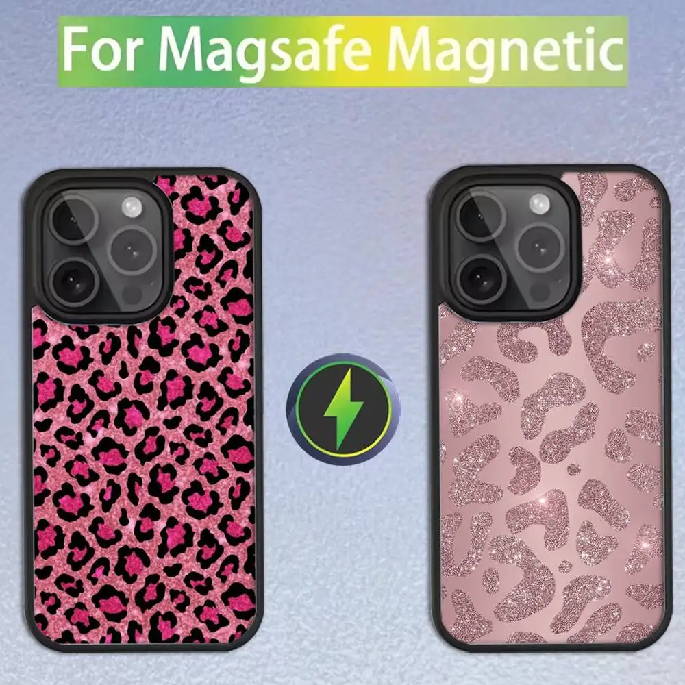 

Leopard Pink Tiger Cute For iPhone 17,16,15,14,13,12,11,Pro,Max,Plus,Mini,SE4,E Magnetic For Magsafe Wireless Phone Case