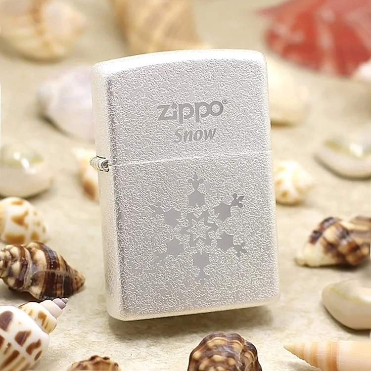 

Genuine Zippo oil lighter copper windproof Snow white snowflakes Kerosene lighters Gift with anti-counterfeiting code