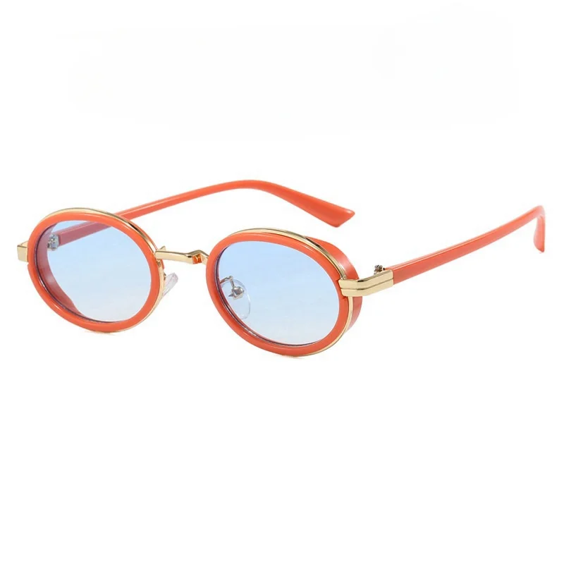 Oval Small Frame Sunglasses Steampunk Metal Retro Fashion Sunglasses Women