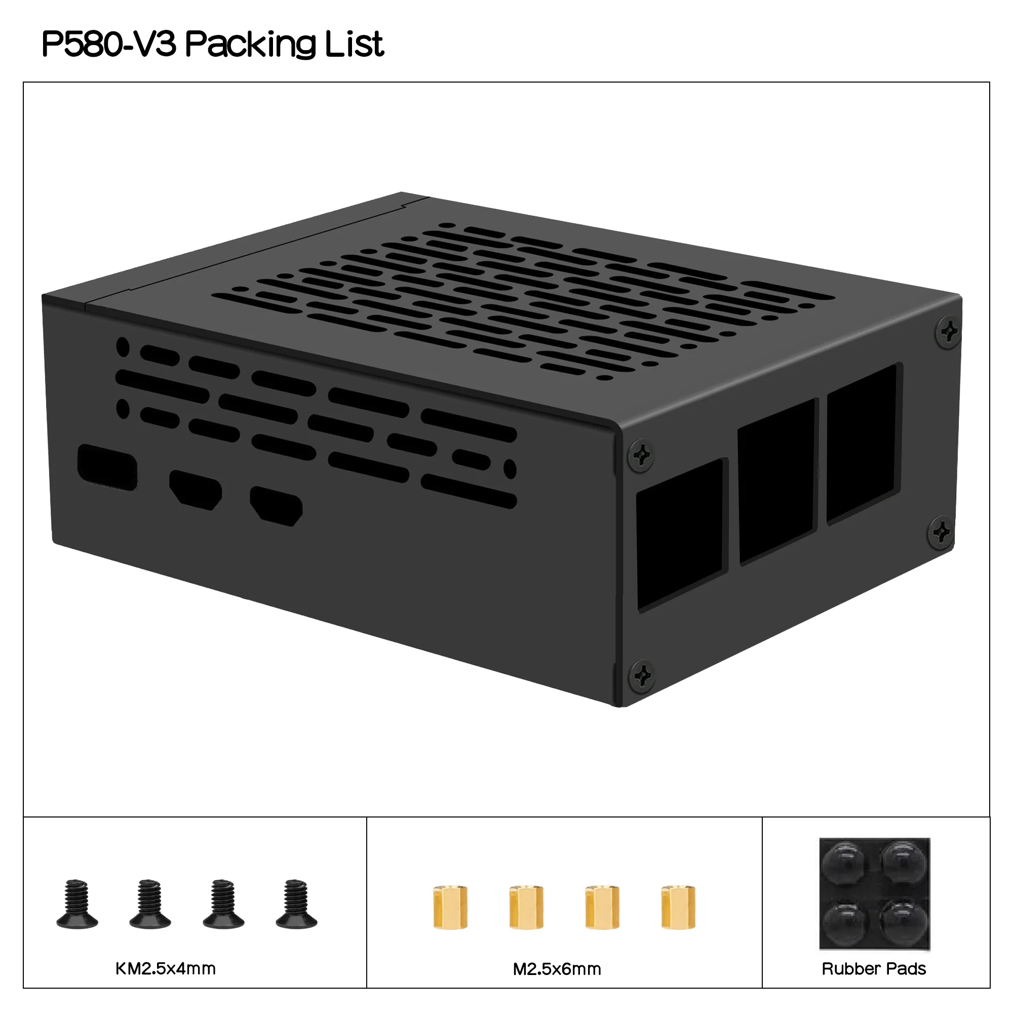 Geekworm Metal Case P580-V3 for Raspberry Pi 5 & X1002 / X1005 Board (NOT support X1000/X1001/X1003 Board!!!)