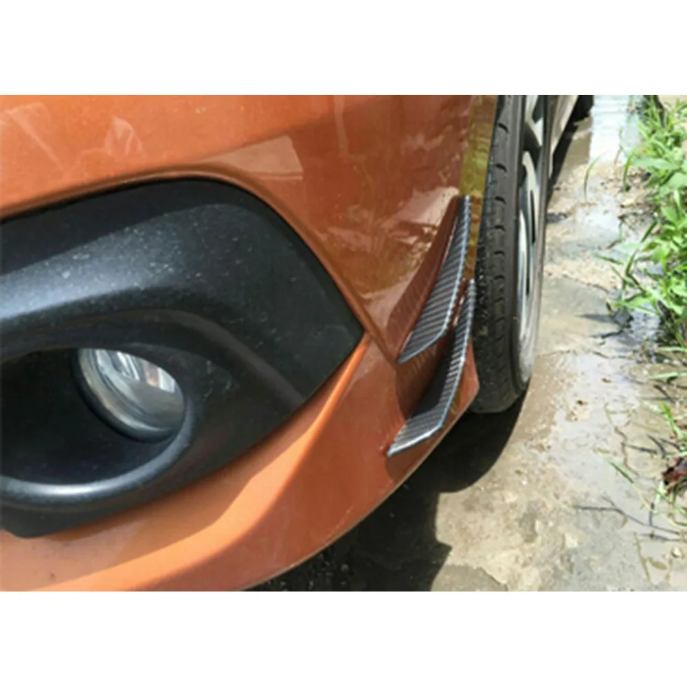 

4 шт., высококачественный универсальный передний бампер из углеродного волокна, спойлер, плавники, комплект для губ, воздушный нож для VW Passat Golf, автомобильные аксессуары BMW