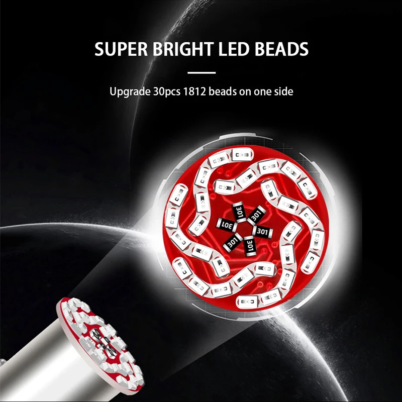 BLALION Brake Light LED Bulb 30SMD Turn Signal Light Universal Fitment Car Brake Light Aluminum Alloy TailLamp Car Light 12V DRL