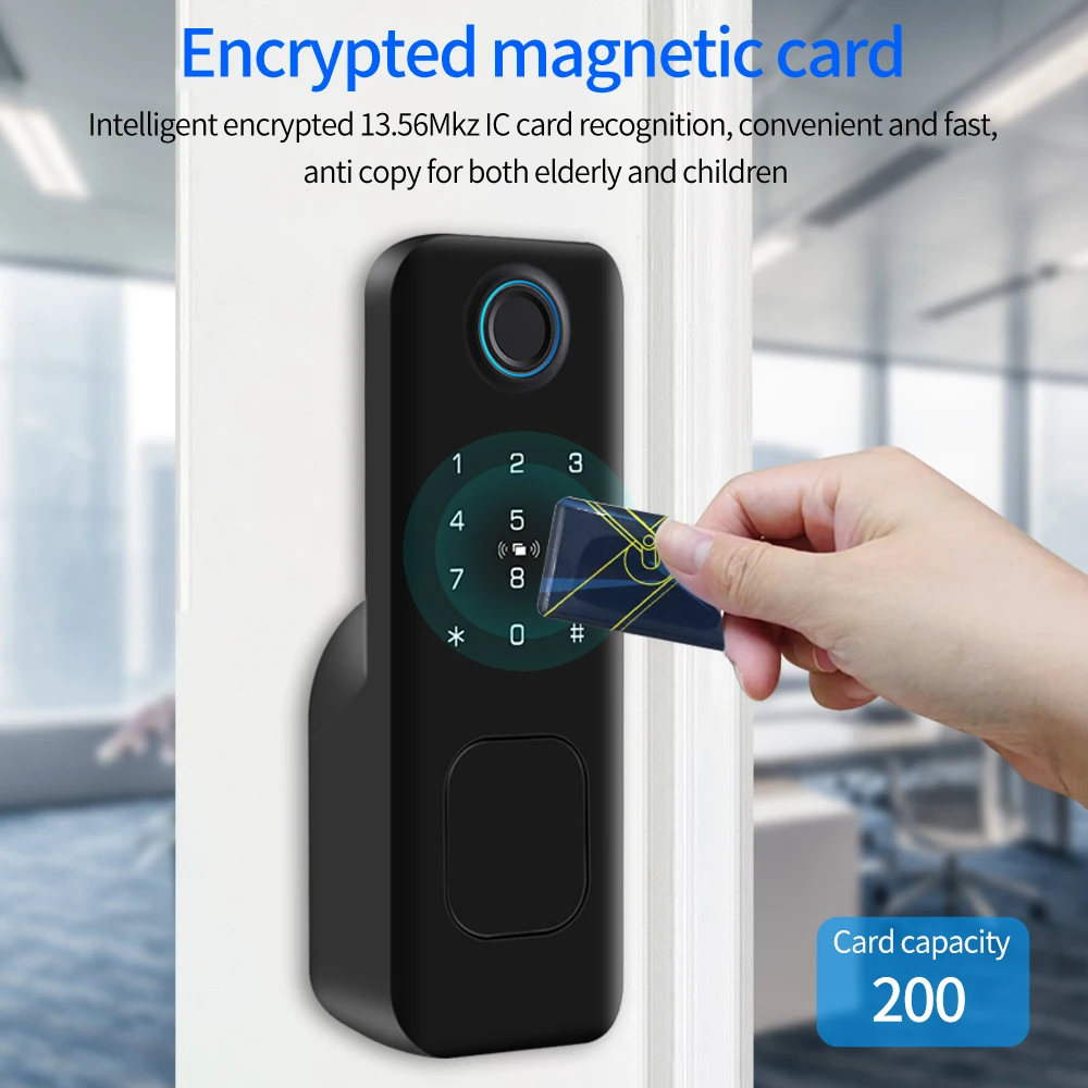 HahaLock App Fingerprint Smart Door Lock Waterproof Outdoor Gate Bluetooth Password Rfid Card keyless Deadbolt Mechanical Key