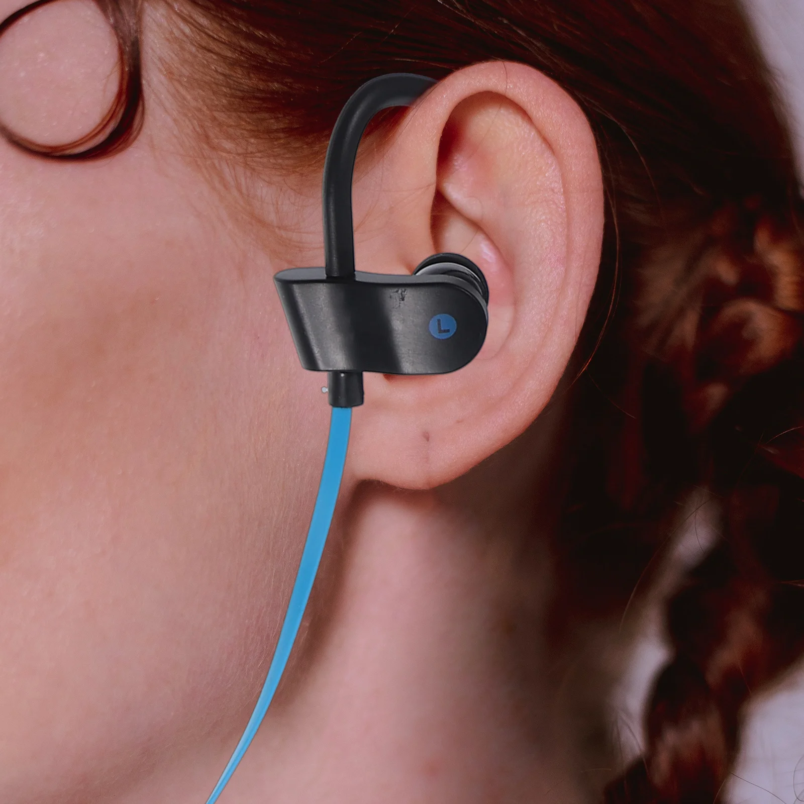 

Hanging Ear Sports Headphones 1.2M Tpe Cable 3.5Mm Plug 10Mm Speaker Copper Ring Ear Hook Earphone Stereo Headset With Mic For