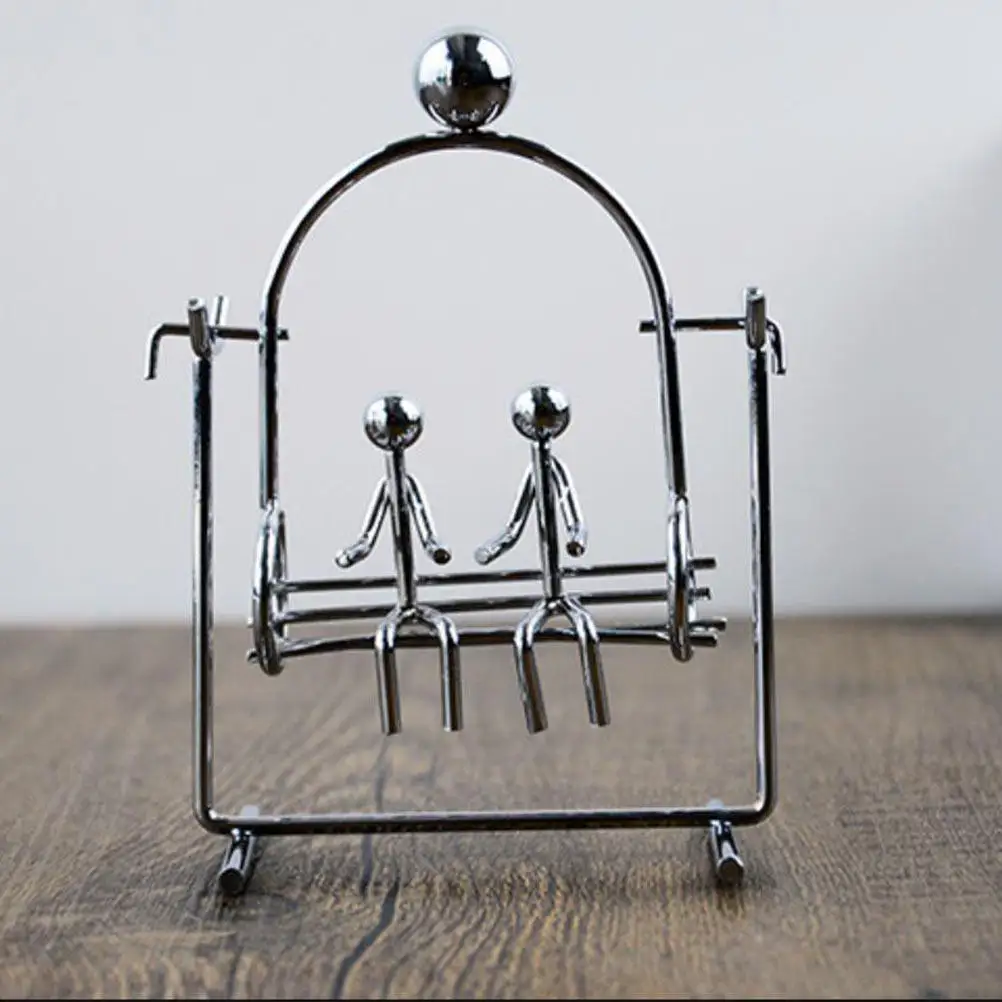 Swing Couple Balancing Iron Ornament Desktop Decoration Physics Pendulum Swing Balance Ball Iron Art Craft