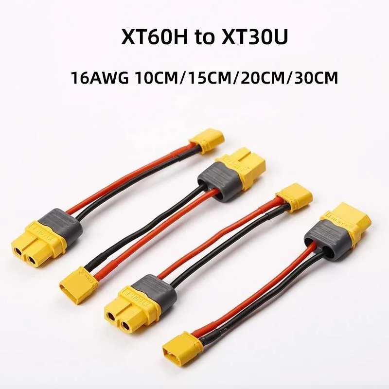 Amass XT60H to XT30U head aviation lithium battery electric adjustment motor extension cable Adapter cable Charging cable 16WAG