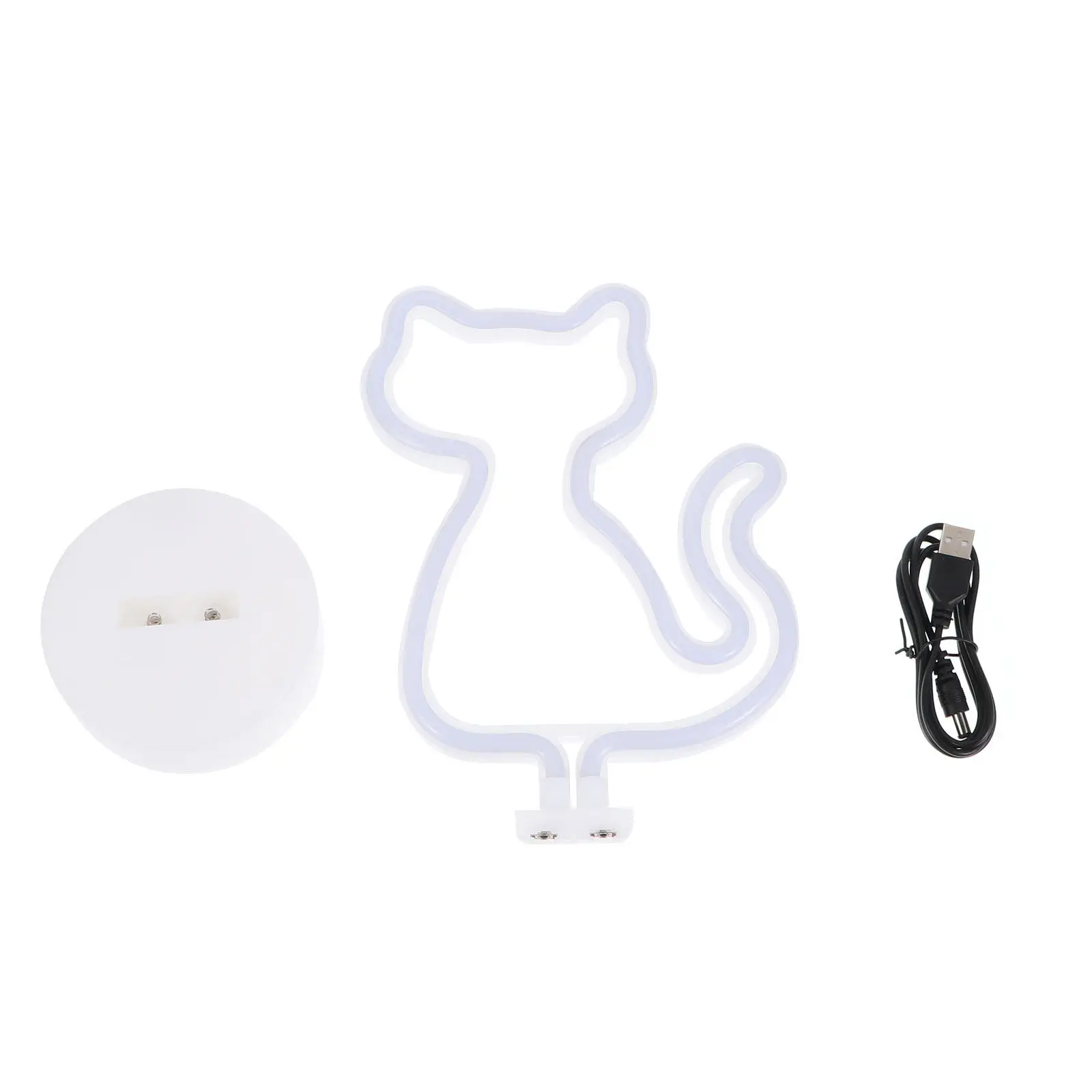 

1Pcs LED Neon Cat Shape Night Light USB Battery Powered Romantic Party Bedroom Decorative Tabletop Lamp Night Light