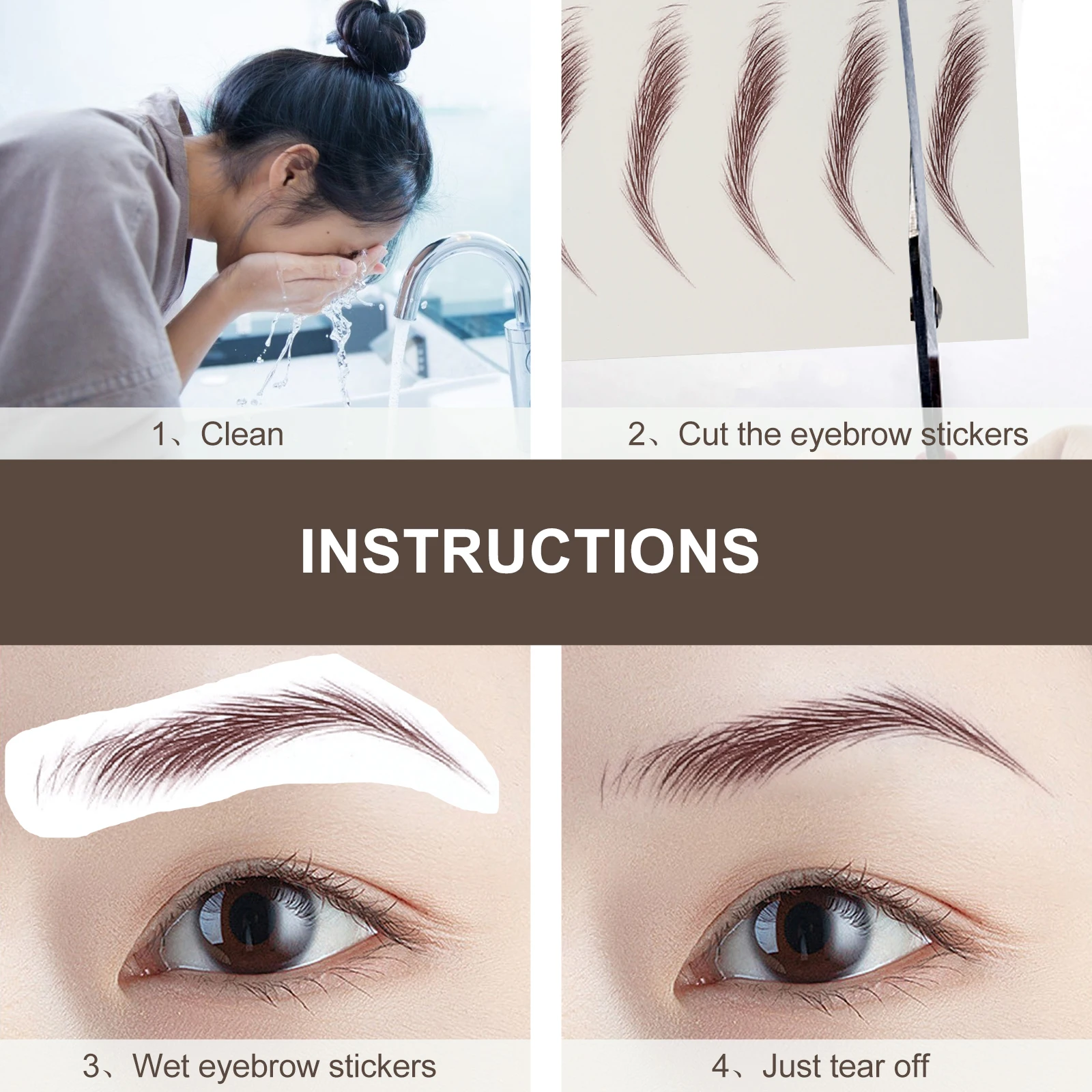 

18 Pcs Stickers Waterproof Eyebrow False Eyebrows Cosmetics Makeup Template Fake Artificial Tattoos Transfer Man