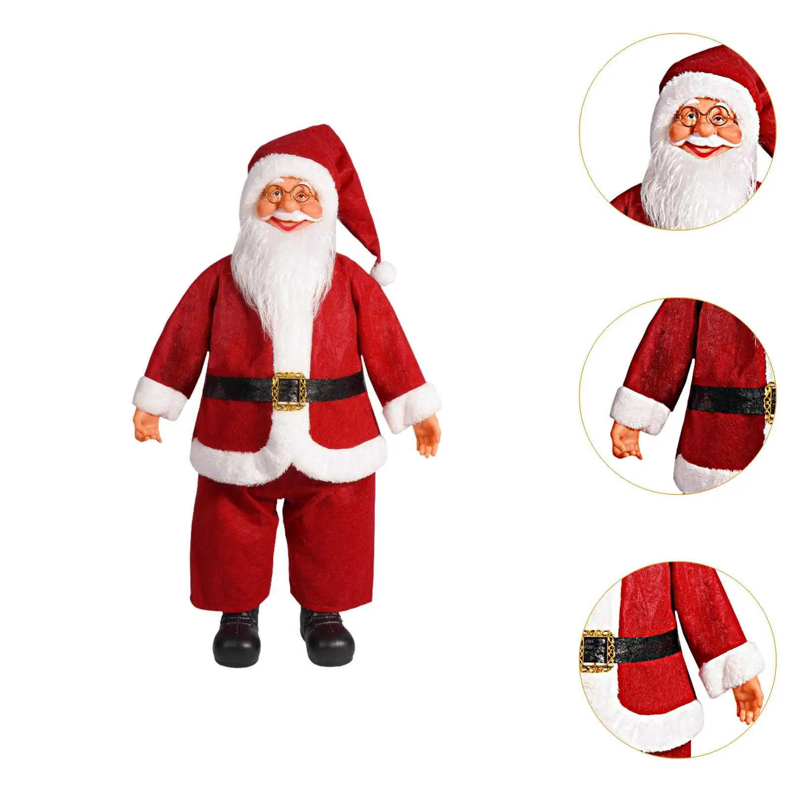 Figurina di natale di babbo natale in piedi centrotavola decorativo da 24 "pollici presente figurina da collezione per tavolo da interno del negozio di casa