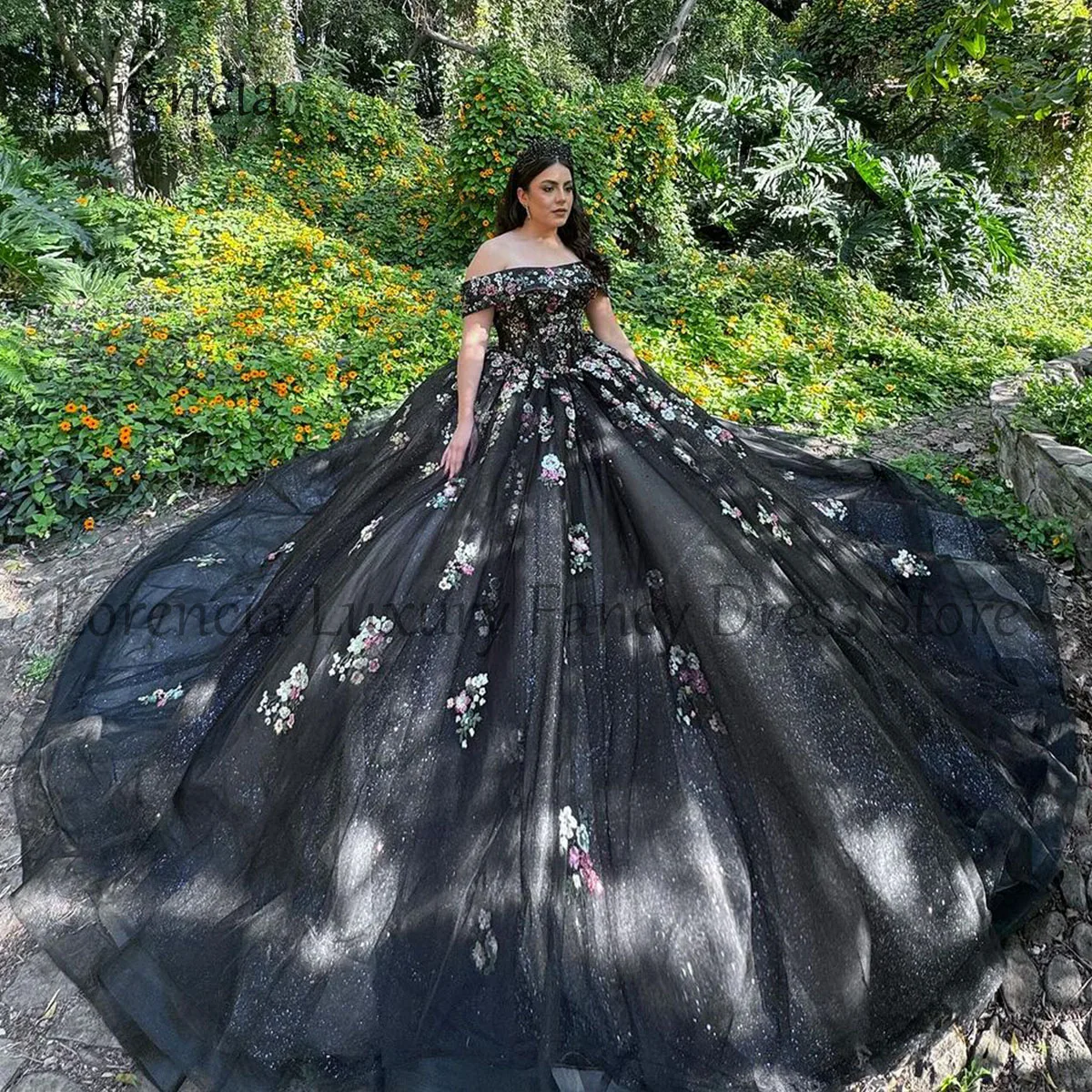 Mexican 2024 Quinceanera Dress Sweet 16 Ball Gown Applique Off The Shoulder 3D Flowers Corset Open Back Vestidos De 15 Años