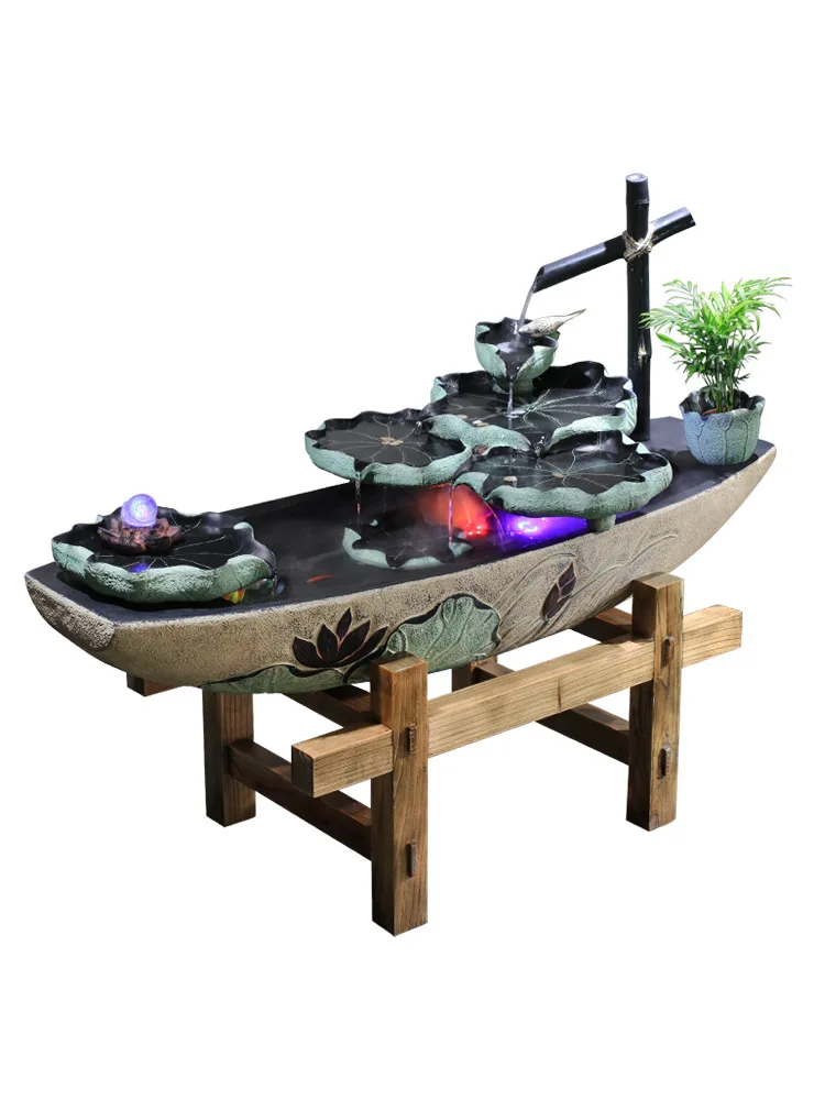 

Flowing Water Ornaments Fengshui Wheel Floor Fountain Indoor Humidifier Waterscape Lucky Fish Pond